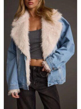 Rylee Denim Jacket with Faux Fur Trim